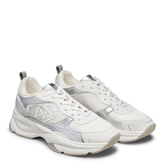 Stuart Weitzman SW TRAINER WHTE/COOL GREY MULTI/COOL GREY - Picture 1 of 7